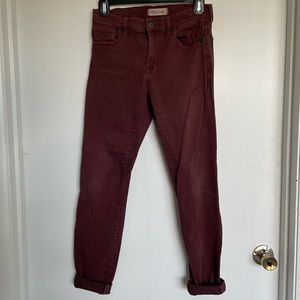 9" High-Rise Skinny Jeans: Garment-Dyed Edition, Maroon
